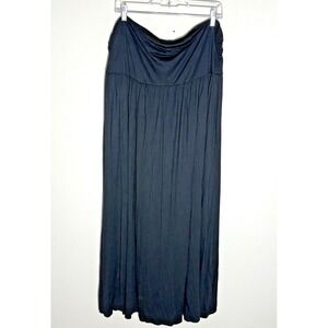 Allegrace Black Maxi‎ Skirt 4X Plus Size Strapless Flowy Casual